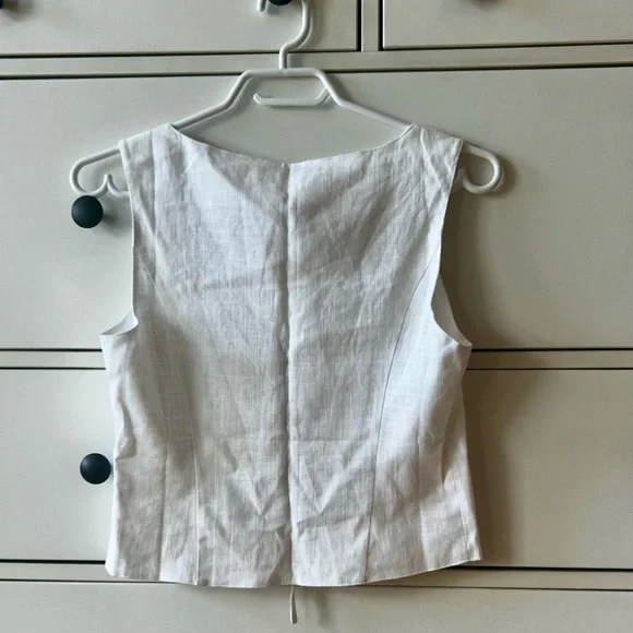 OAK + FORT White Linen Blend Top - Picture 2 of 3